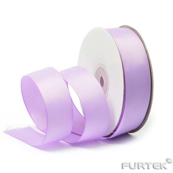 Репсовая лента фиолетовая в намотке